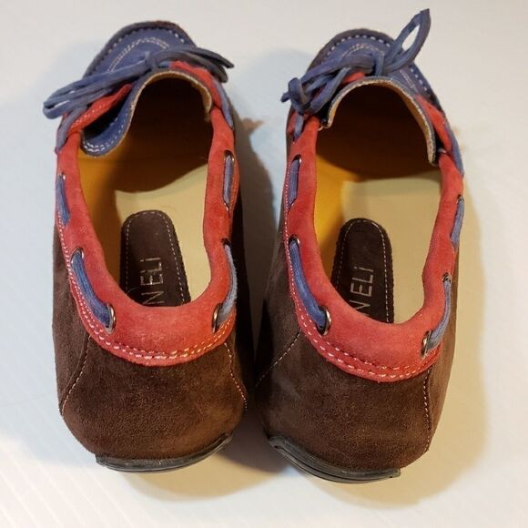 Vaneli Suede Driving Moccasins Red Blue size 6M - Picture 5 of 11